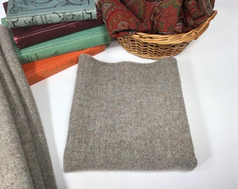 Stone Age, a mill dyed wool fabric for Rug Hooking and Applique, W493,  Gray Herringbone wool