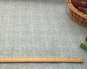 Head in the Clouds, Mill dyed wool fabric for Rug Hooking and Applique, W578, Light Blue Windowpane,  Wispy Blue Skies