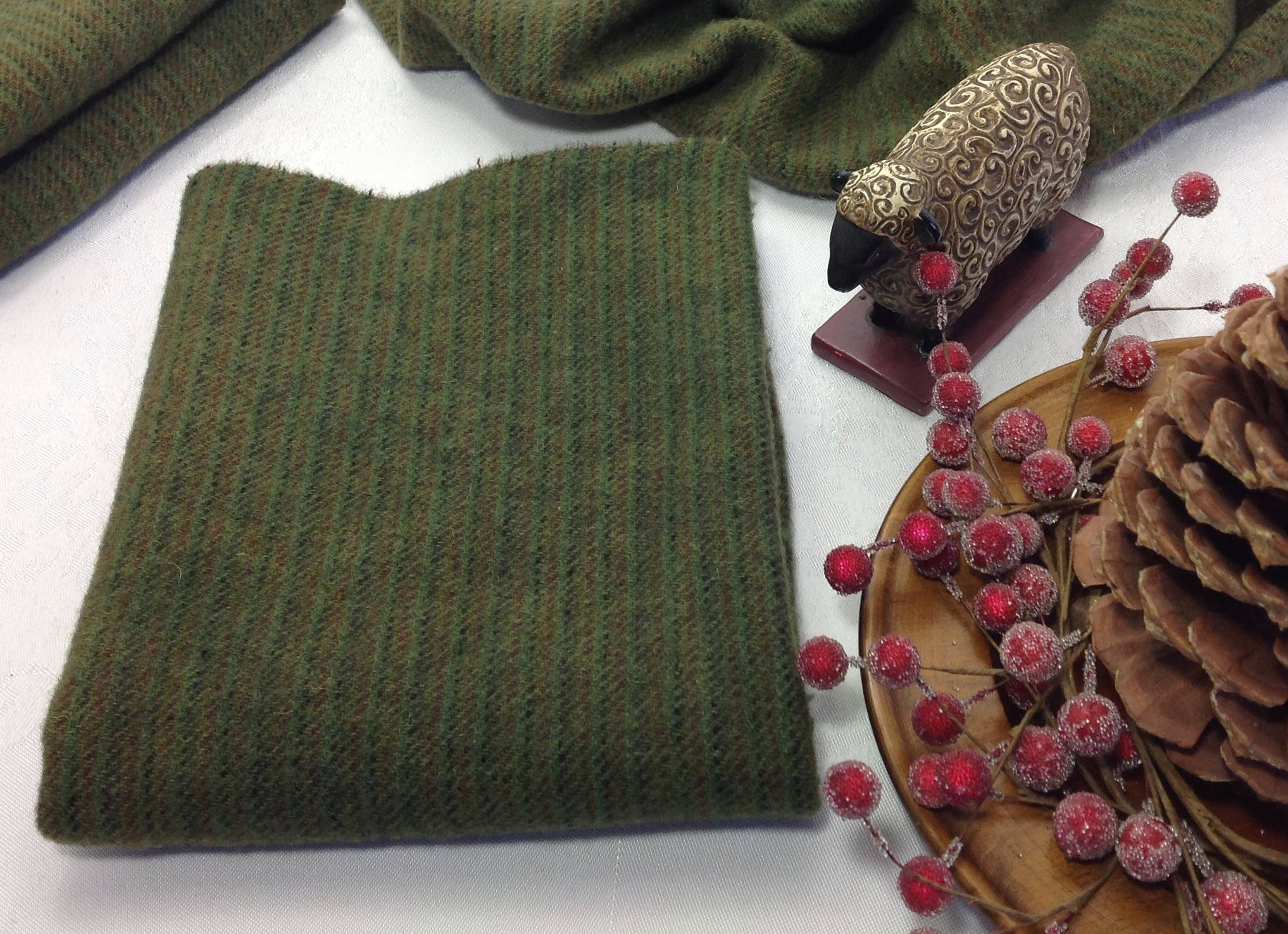 Olive Grove Green, Fat 1/4 yard, Hand Dyed Wool Fabric for Rug Hooking ...