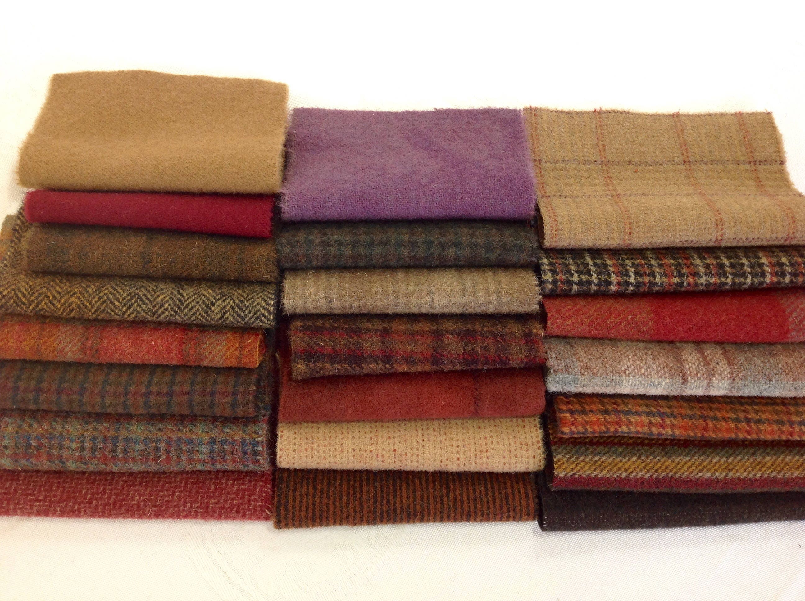 Colorful Applique Wool, 22 pieces, W421, Winter Colors, Textures