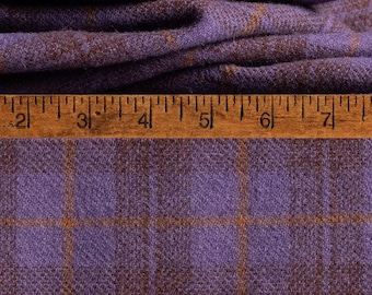 Purple Pansy Plaid, a mill dyed wool fabric for Rug Hooking and Applique, W764