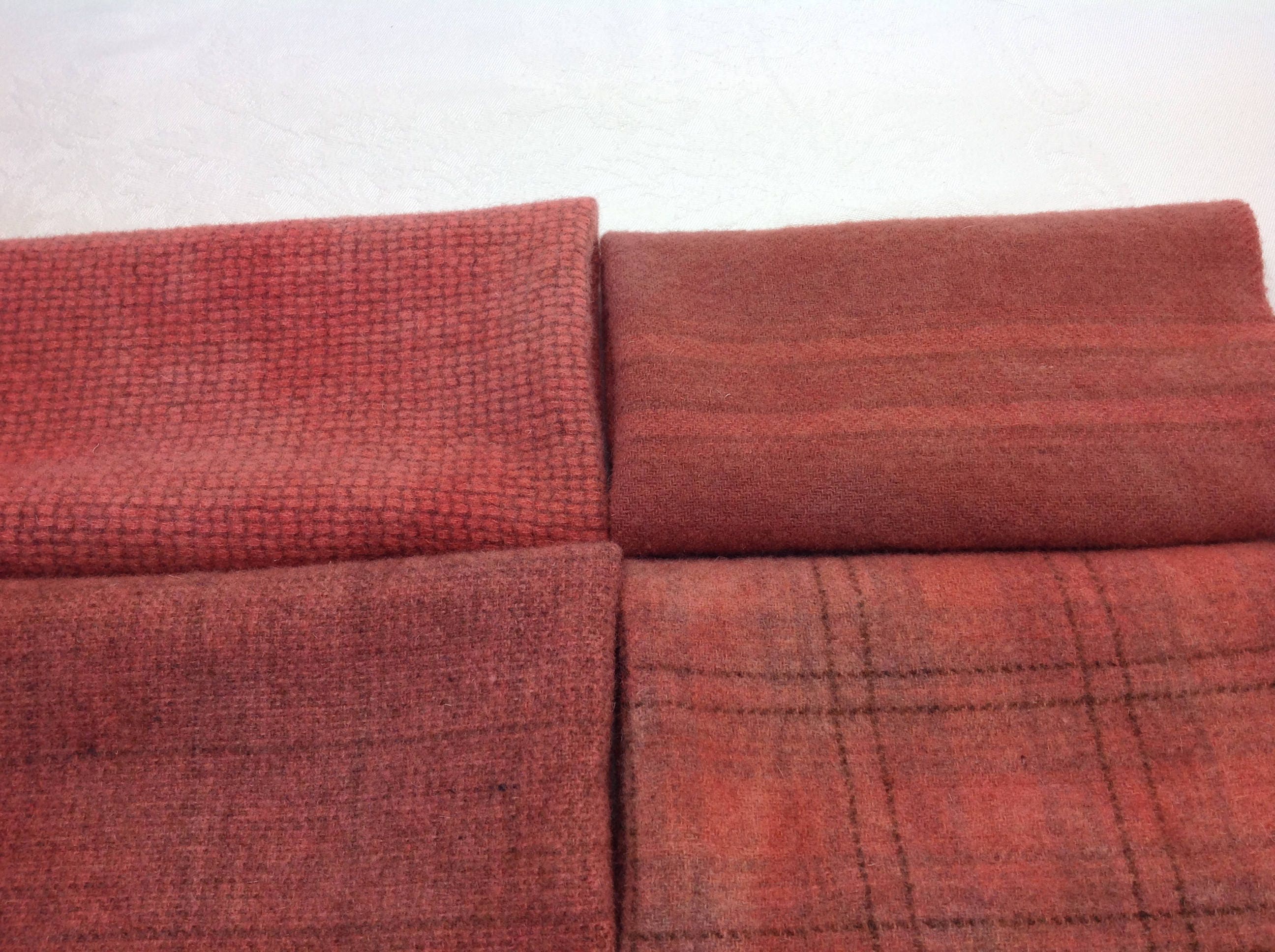 Dusty Roses, 4) Fat 1/8ths, Hand Dyed Wool Fabric W372, Old Rose