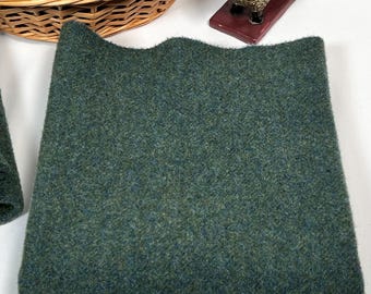 Bora, Bora, a mill dyed wool fabric for Rug Hooking and Applique, W753, blue green wool, reversible