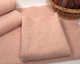 Baby Billy, baby pink wool fabric for Rug Hooking and Applique, W760, pastel pink texture, 100% wool
