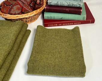 Wasabi, a mill dyed green wool fabric for Rug Hooking and Appliqué, W715, olive green, warm green