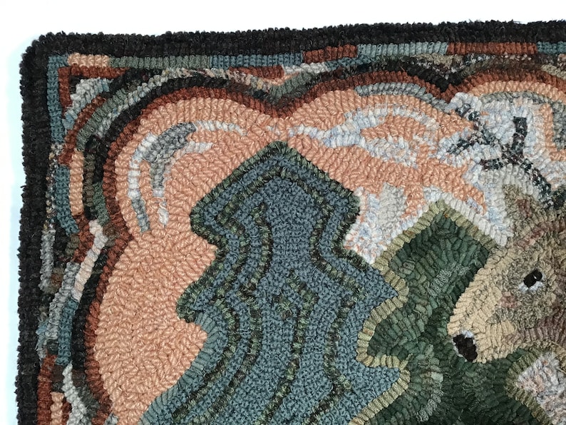 Rug Hooking PATTERN, Deer in the Pines, 24