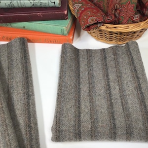 London Fog, a mill dyed wool fabric for Rug Hooking and Applique, W558, Gray Stripe wool