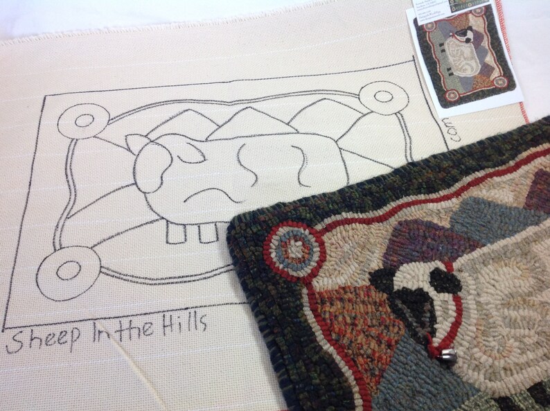 Rug Hooking PATTERN Sheep in the Hills 12 X 18 Etsy