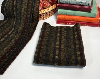 Sleepy Hollow, una tela de lana teñida en fábrica para alfombras enganchadas y apliques, W719, tela de lana texturizada de colores profundos