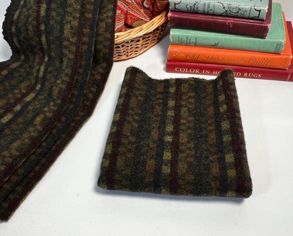 Sleepy Hollow, a mill dyed Wool Fabric for Rug Hooking and Applique, W719, deep colors textured wool fabric