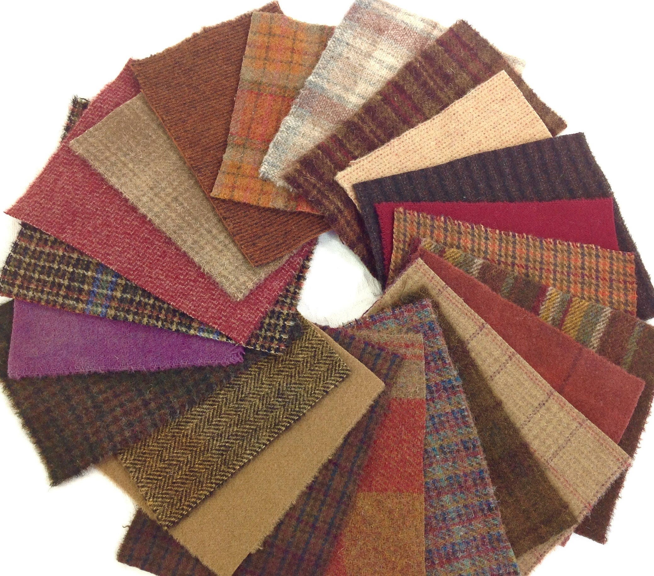 Colorful Applique Wool, 22 pieces, W421, Winter Colors, Textures