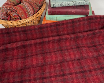 James Jellies, a mill dyed wool fabric for Rug Hooking and Appliqué, W777, deep rich red check