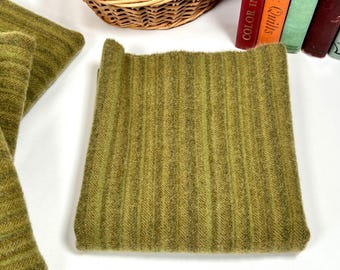 Avocado, a mill dyed green wool fabric for Rug Hooking and Appliqué, W734, olive green, warm green texture