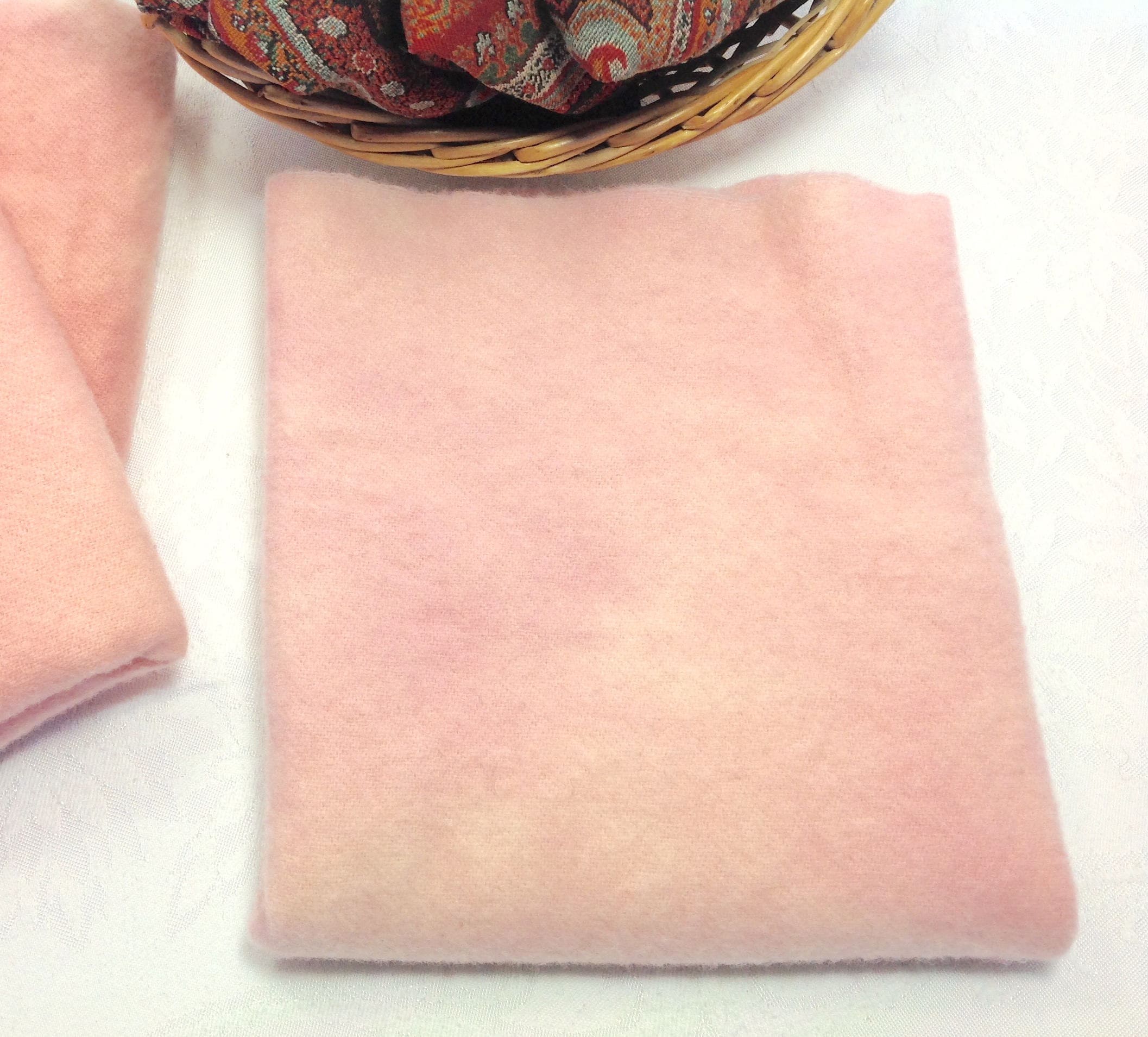 Fat 1/4 yard, Baby Pink Wool, Hand Dyed, for Rug Hooking and Applique