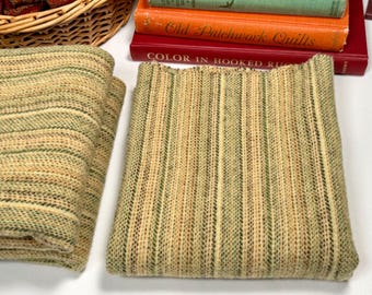 Coleslaw, a mill dyed wool for rug hooking and appliqué, W763, light green striped wool, reversible