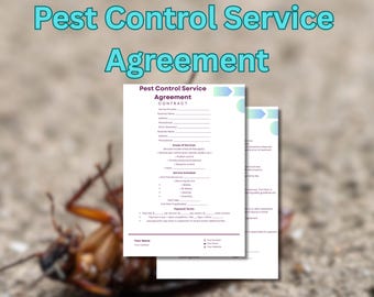 Pest Control Service Contract – Residential & Commercial Treatment Agreement, Printable PDF