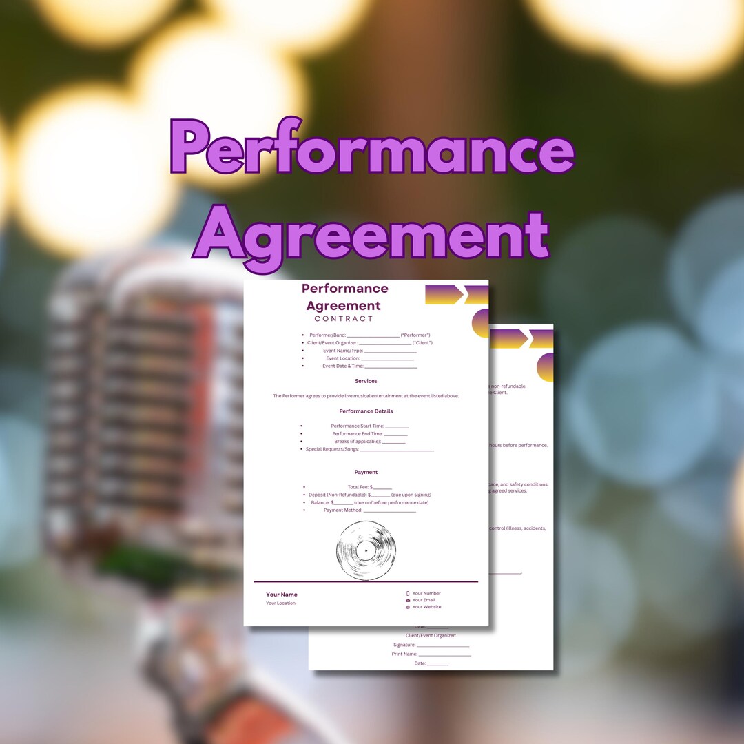 Music Performance Contract – Live Event & Artist Performance Agreement ...