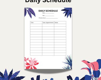 Daily Time Block Schedule Printable | Time Blocking Planner | Minimal Daily Schedule | Canva Editable