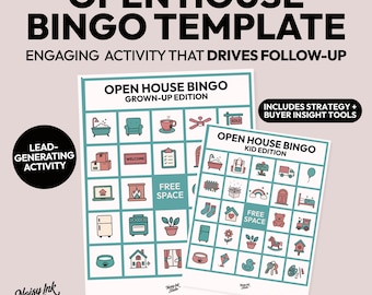 Open House Bingo Template for Realtors | Fun Lead-Gen Activity (Editable Canva Kit)