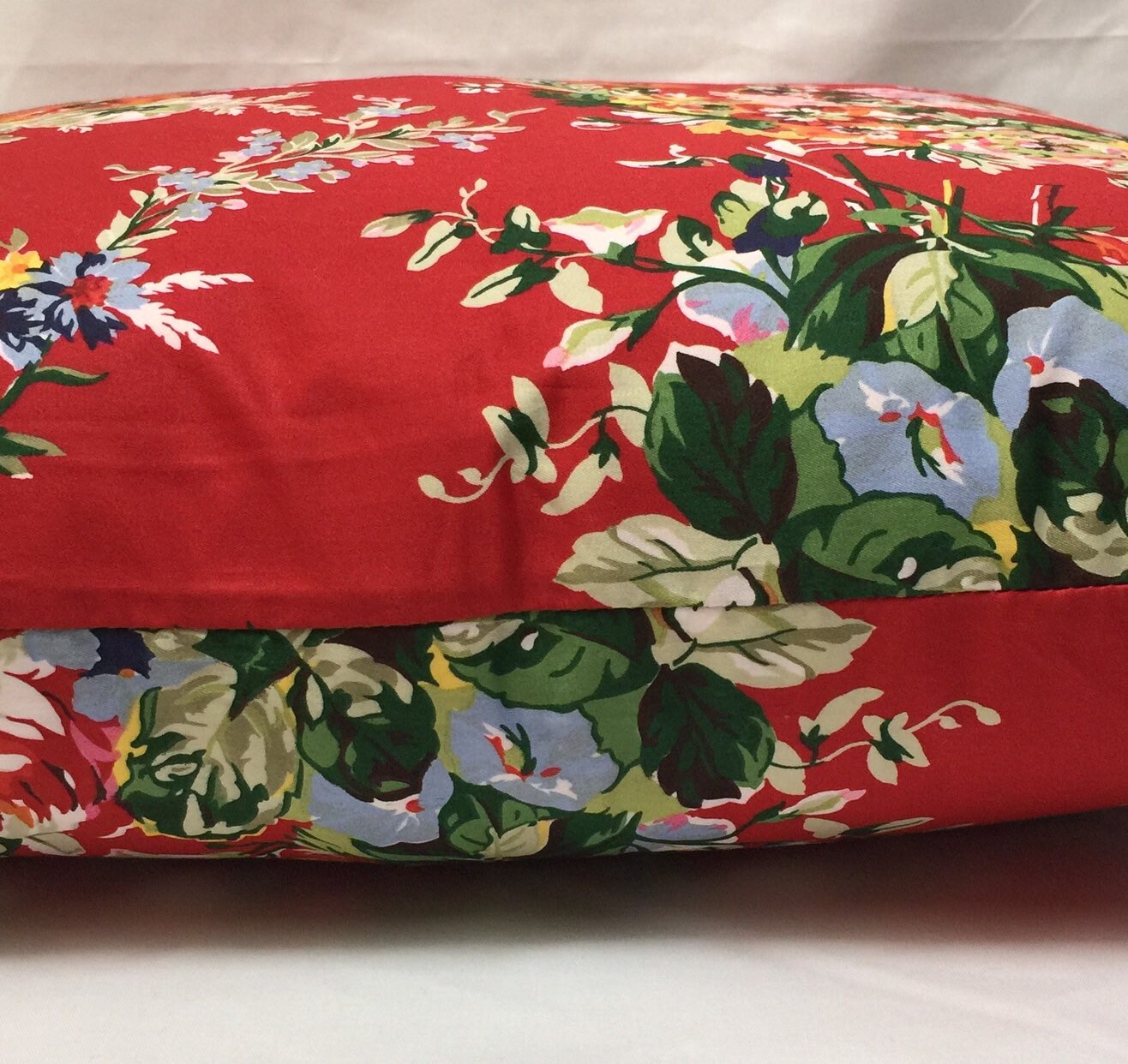 Ralph Lauren Belle Harbor Red Floral Designer Pillow Cover Etsy