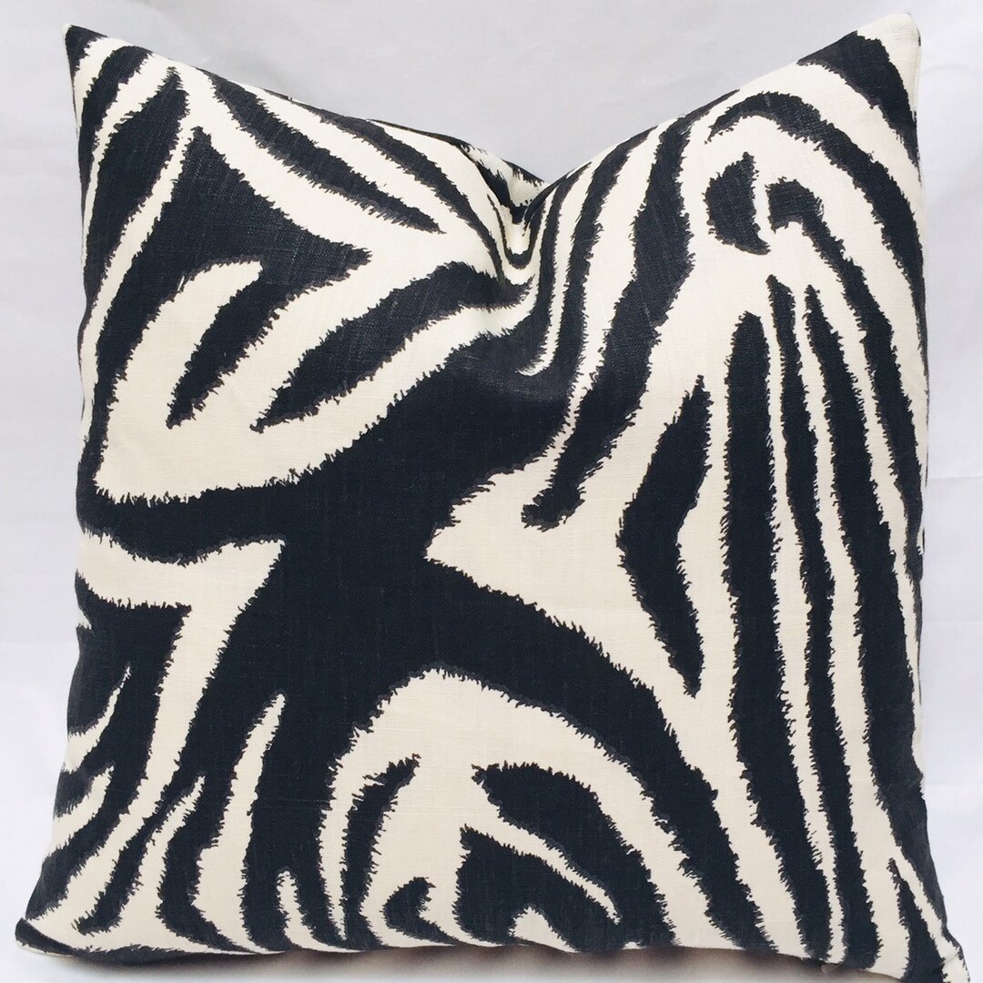 Zebra Pillow Cover Designer Pillow 17 Black white Etsy