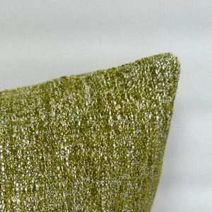 16” Green Chenille Pillow Cover - Solid Green Textured Fabric - 12 x 16 also available
