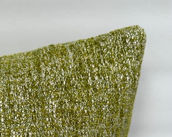 16” Green Chenille Pillow Covers - Solid Green Textured Fabric - 12 x 16 also available