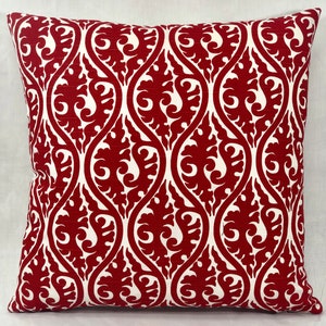 Kimono Red - 14 x 18 Designer Pillow Cover - Accent Pillow Cover - Red - White