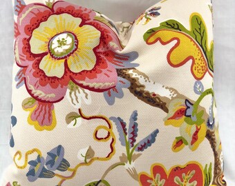 13 x 18” Floral Pillow Covers - Beige Green Red Pink Gold White Flowers - Wonderland Pearl