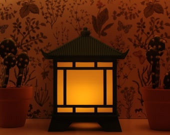 Linterna de pagoda japonesa impresa en 3D, decoración de jardín zen
