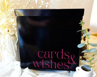 Poço dos Desejos de Casamento Personalizado: Caixa de Cartão Personalizada, Adesivo de Vinil