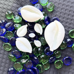 3D Printed White Cowrie Shell Beads 15-60mm - Faux Seashell Jewelry Making Supplies