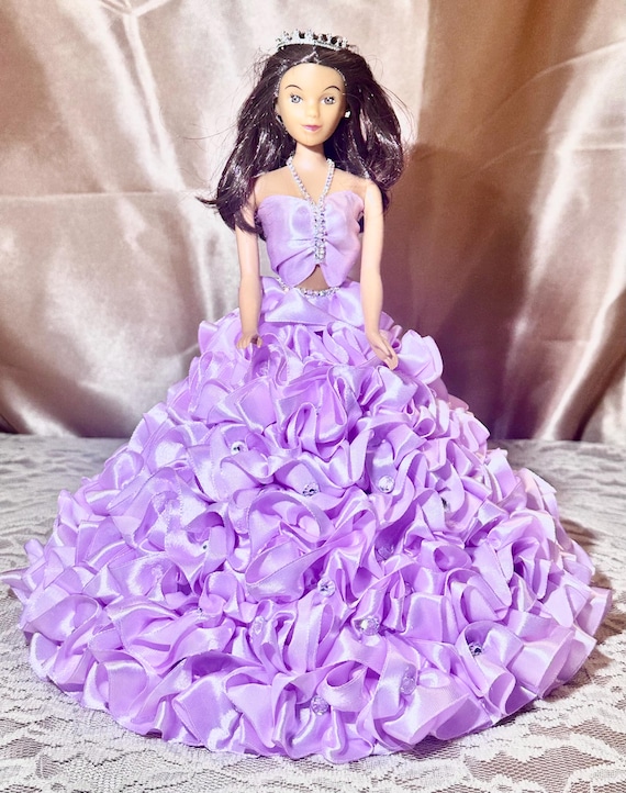 quinceanera doll purple dress Mattel Quinceanera Barbie Doll Model Muse Purple Dress Jewelry and Shoes-