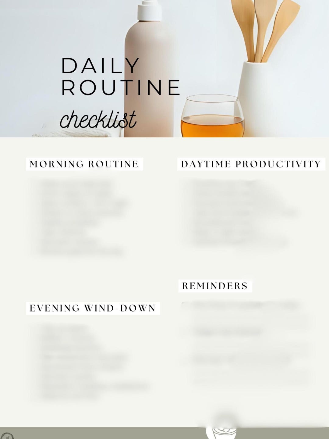 Daily Routine Checklist | Morning & Evening Printable Planner | Minimal ...