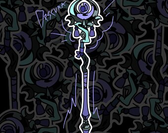 Hades II Descura Witch's Staff Vinyl Sticker For Laptops, Journals, and Water Bottles