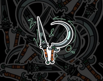 Hades II Lim & Oros Sister Blades Vinyl Sticker For Laptops, Journals, and Water Bottles