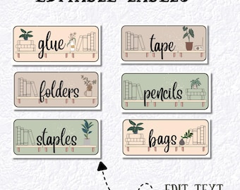 Editable Classroom Labels | Earthy Tones | Printable PDF & Editable PowerPoint (Digital Download)