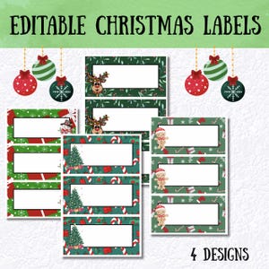 Editable Christmas Name Tags - Classroom Labels (PPT)