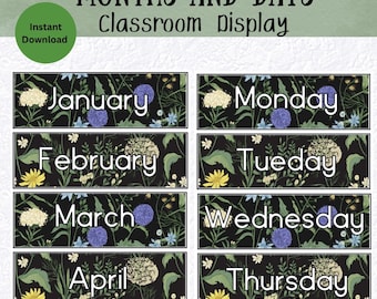 Esposizione in classe: mesi dell'anno e giorni della settimana