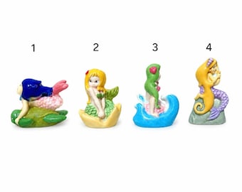 Syreny French Feves | Ceramiczna figurka syreny w stylu vintage | Ocean Fairy Tale Galette King Cake Charm | Uroczy prezent dla kolekcjonerów z syrenką