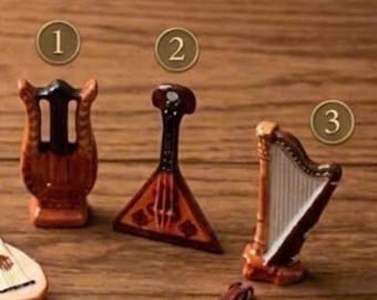 Zestaw ręcznie malowanych porcelanowych instrumentów muzycznych Fèves, miniaturowe ceramiczne zawieszki orkiestrowe