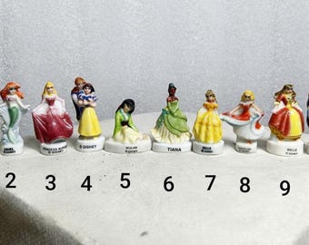 Principessa delle fiabe d'epoca Fèves francesi - Set di miniature in porcellana - Rari ciondoli in ceramica per l'Epifania