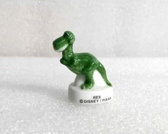 Porslinsfigurer av dinosaurie "Rex" - Handmålade keramikfigurer från Toy Story T-Rex - Disney Pixar-filmkaraktärer - Prehistoric Pals Collectibles