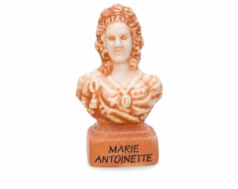 Popiersie Marii Antoniny, zabytkowa francuska porcelana Feve | Miniaturowa figurka francuskiej królowej, mała ceramiczna figurka historyczna, dekoracja domku dla lalek