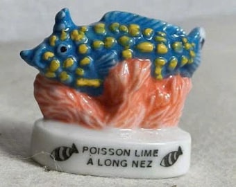 Porcelana Fèves malowana ręcznie – miniaturowe stworzenia morskie, francuskie figurki ceramiczne