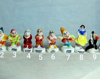 Miniaturas de porcelana francesas de Blancanieves de estilo vintage