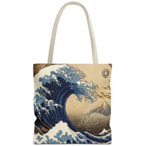 Great Wave Ukiyo-e Tote Bag - Japanese Vintage Art Canvas Shoulder Bag | Eco-Friendly Reusable Gift