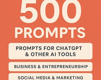 500 ChatGPT Prompts eBook PDF | AI Business, Etsy Verkäufer, Marketing & Ideenleitfaden