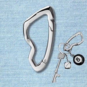 Y2K Carabiner Keychain | Cyberpunk Silver Key Clip, Pant & Belt Keyring Clasp, Gift for Him | Gorp, Clip, Keys, Gift for boyfriend, Husband.