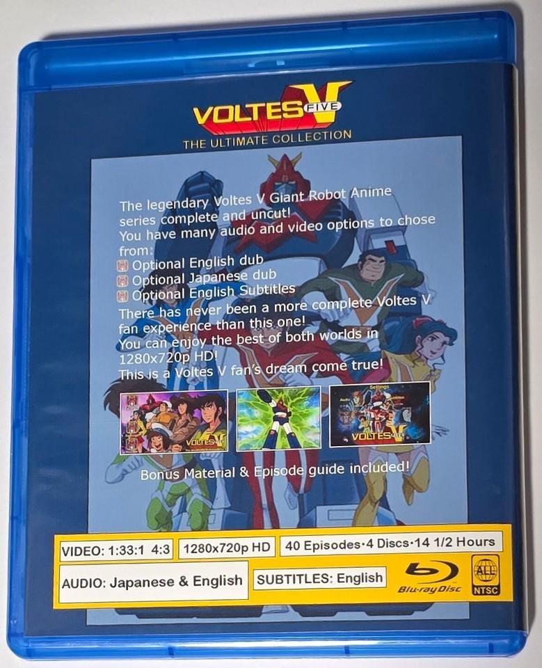 Voltes V Ultimate Collection Blu Ray! Complete 40 Episodes, With